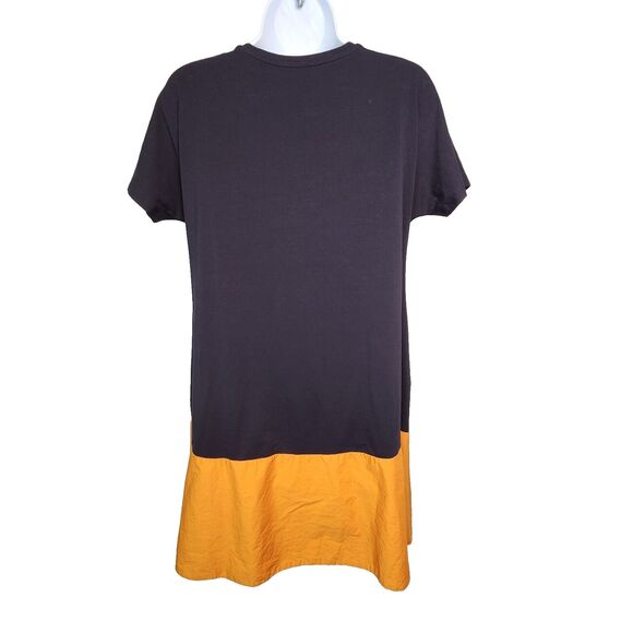 COS Colorblock Dress Womens XS Extra Small Navy Orange A Line Contrast Jersey - Picture 2 of 8